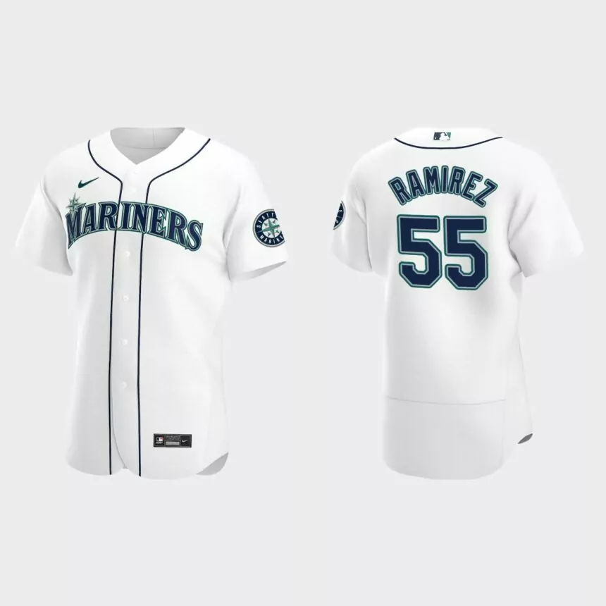 Yohan Ramirez #55 Seattle Mariners Authentic Home Jersey – White