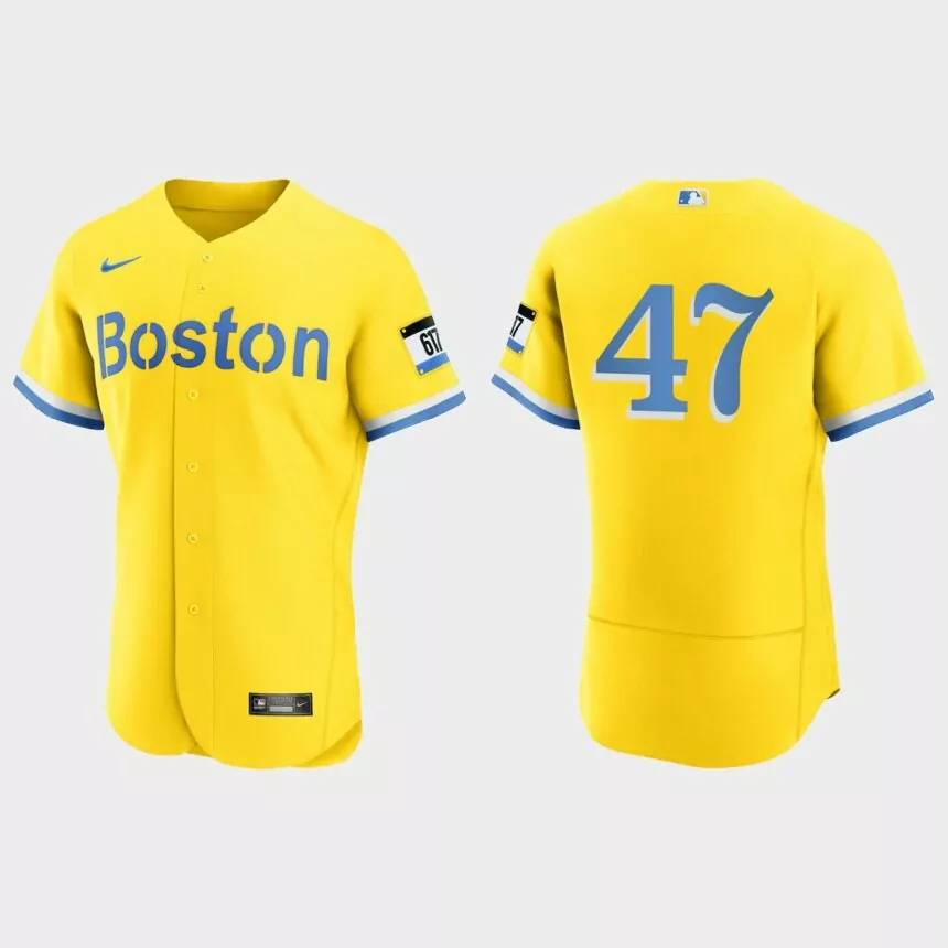 Yolmer Sanchez Boston Red Sox 2021 City Connect Authentic Jersey – Gold Light Blue