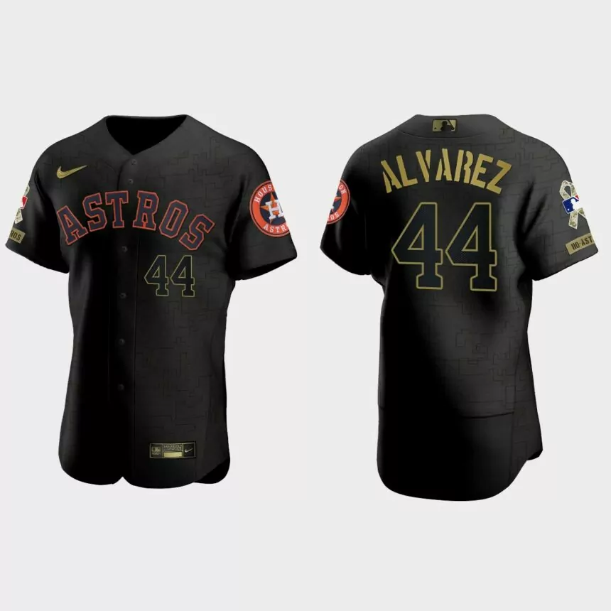 Yordan Alvarez Houston Astros 2021 Salute to Service Jersey – All Black