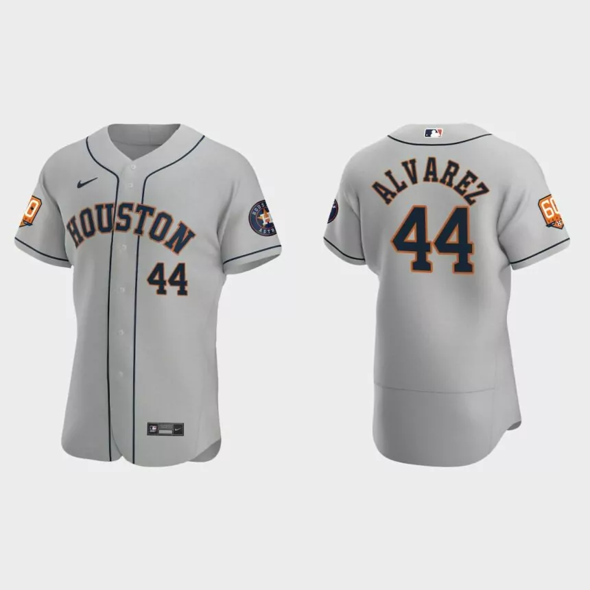 Yordan Alvarez Houston Astros 60th Anniversary Authentic Jersey – Gray