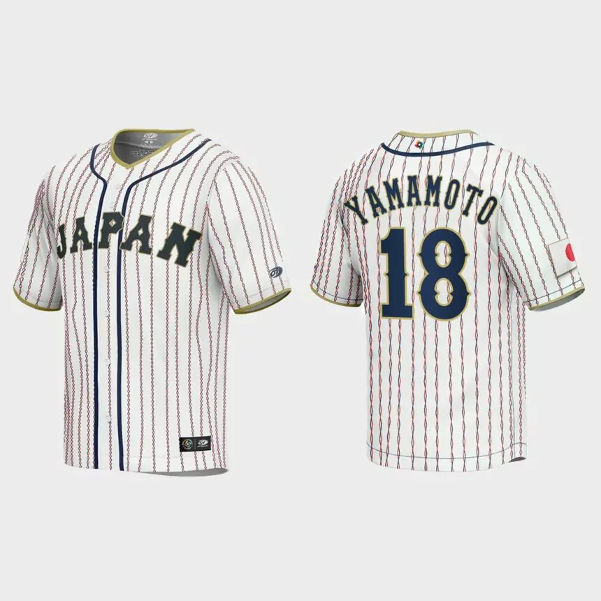Yoshinobu Yamamoto Japan Baseball 2023 World Baseball Classic Jersey – White