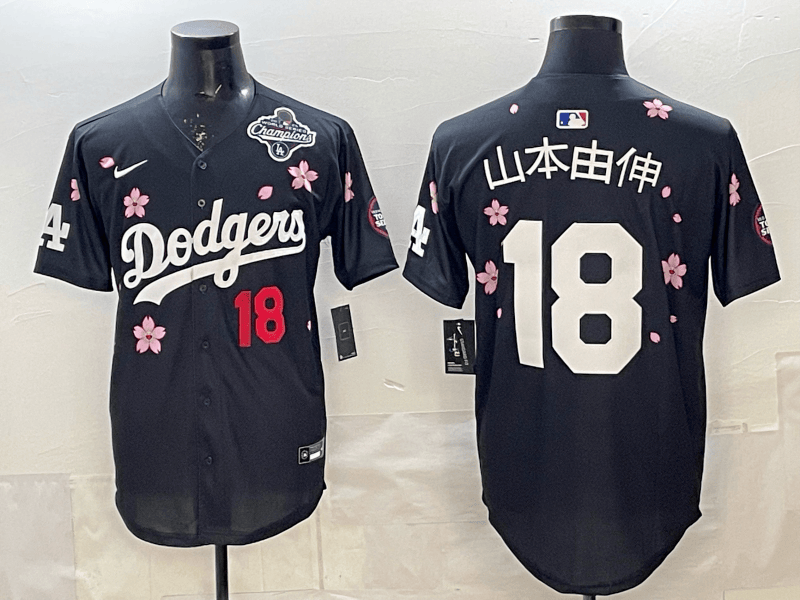 Yoshinobu Yamamoto Kanji 18 Los Angeles Dodgers    Limited  Jersey