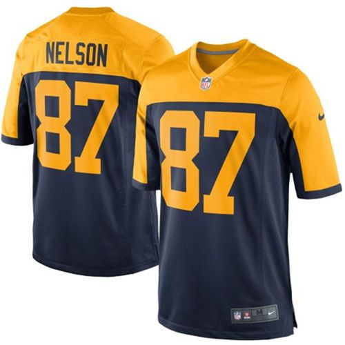 Yout hNew Green Bay Packers #87 Jordy Nelson Navy Blue Alternate Stitched NFL New Elite Jersey