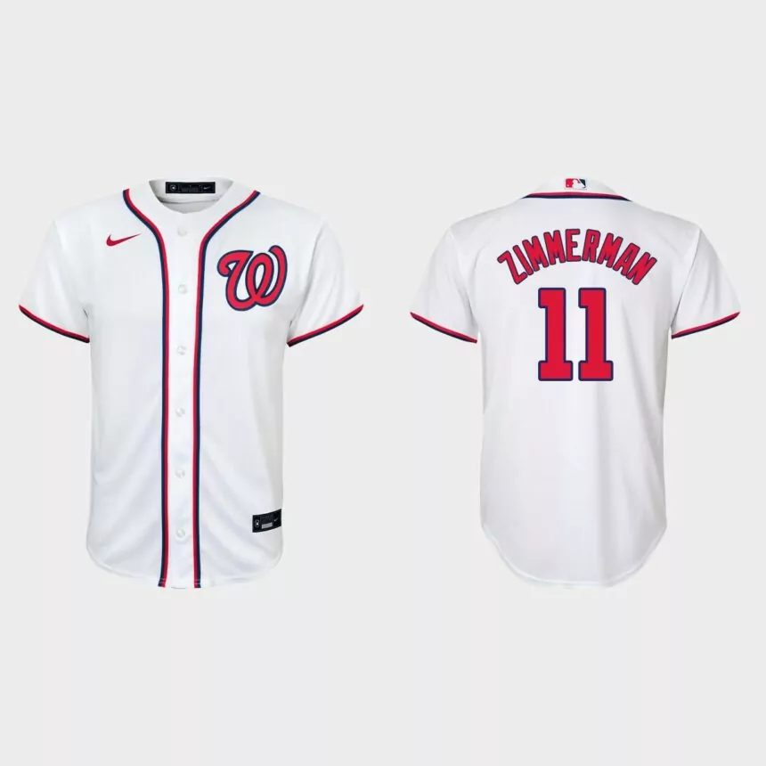 Youth #11 Ryan Zimmerman Washington Nationals White Replica Home Jersey