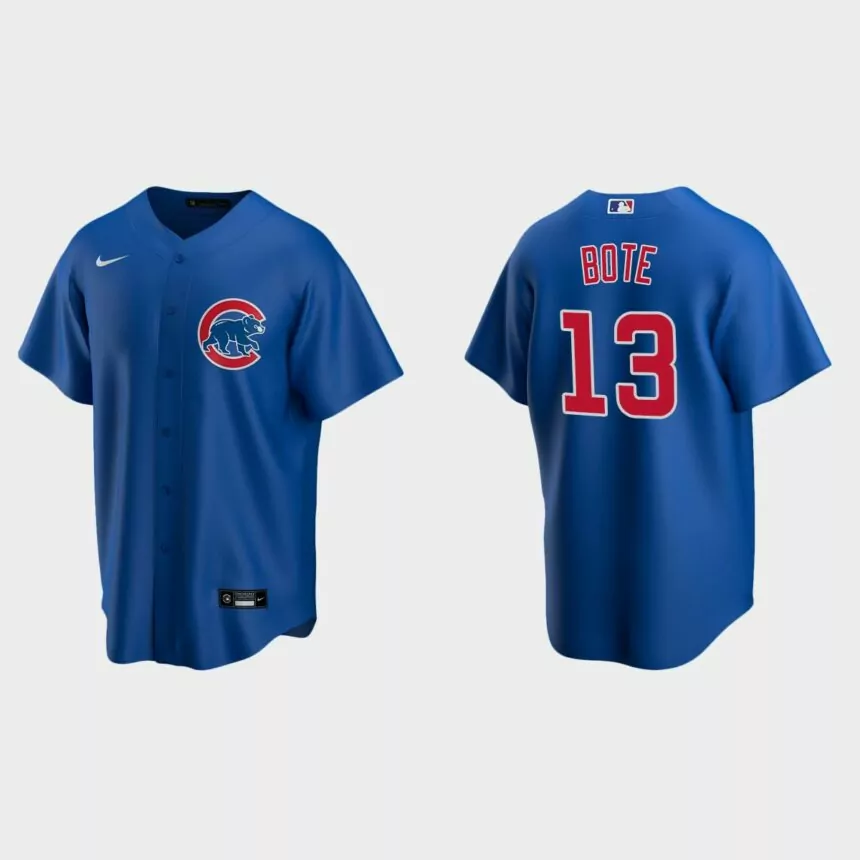 Youth #13 David Bote Chicago Cubs Royal Replica Alternate Jersey