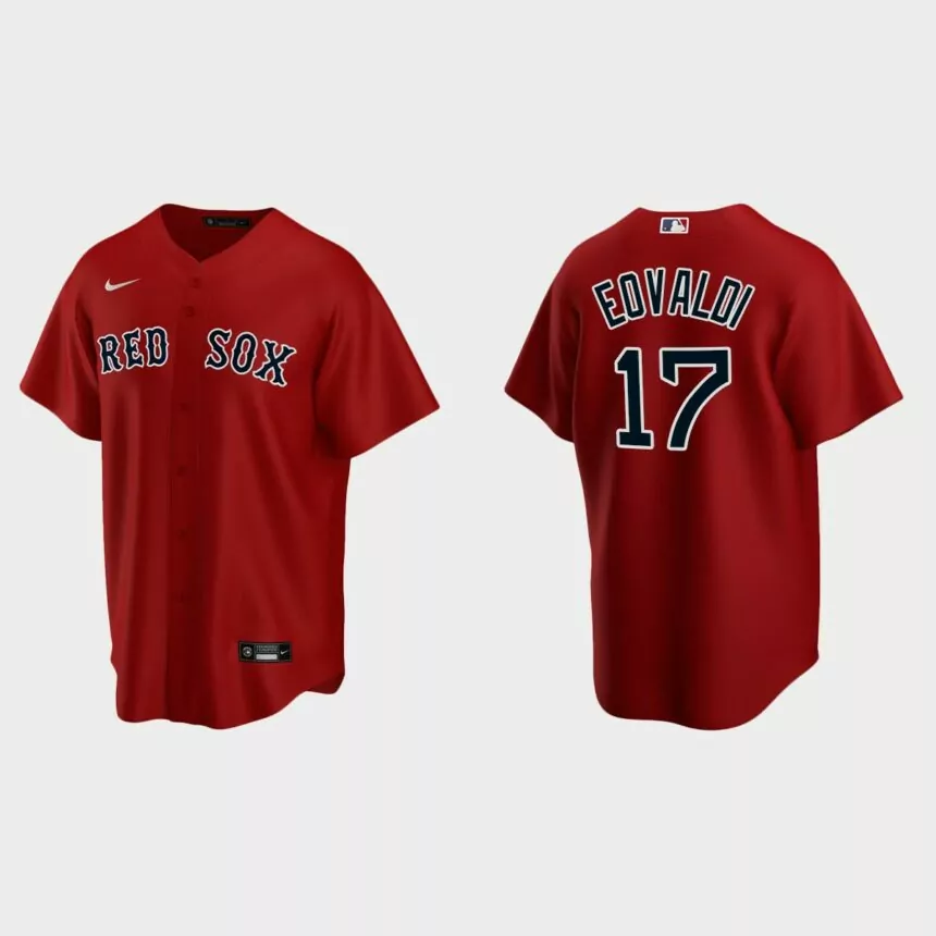 Youth #17 Nathan Eovaldi Boston Red Sox Red Replica Alternate Jersey
