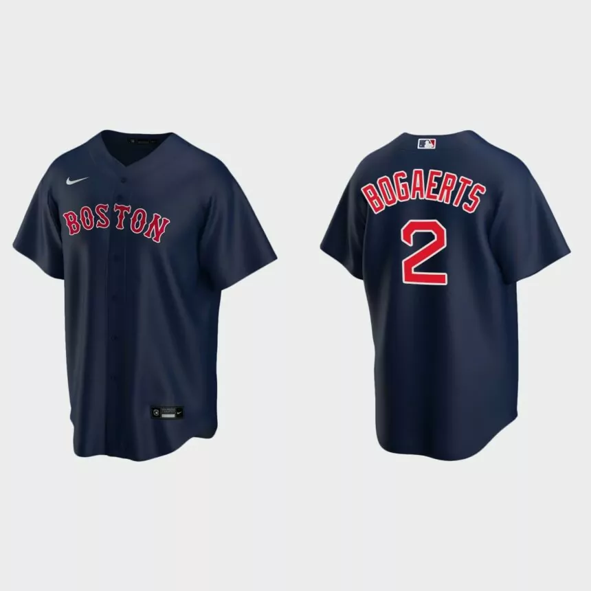 Youth #2 Xander Bogaerts Boston Red Sox Navy Replica Alternate Jersey