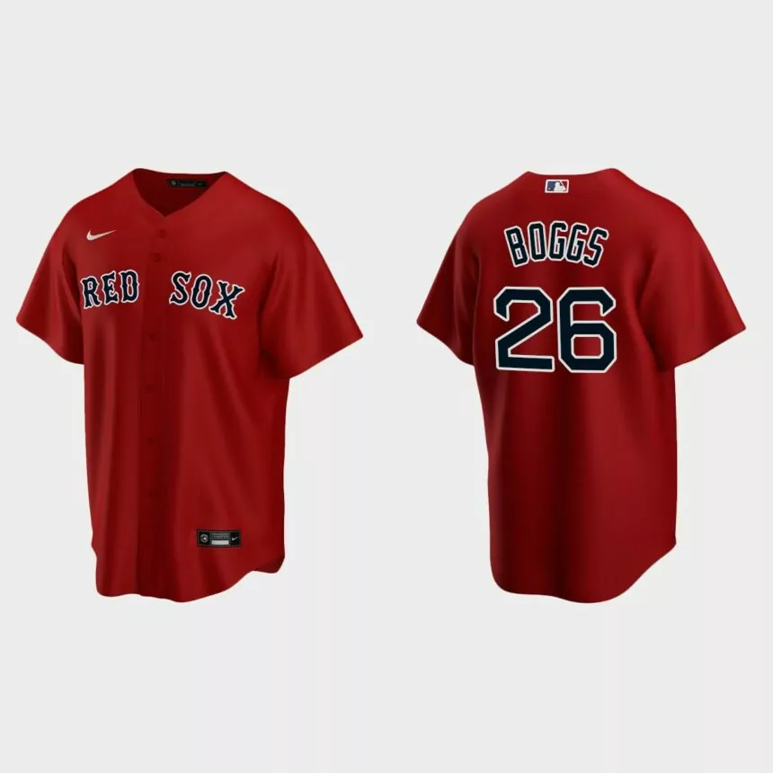 Youth #26 Wade Boggs Boston Red Sox Red Replica Alternate Jersey