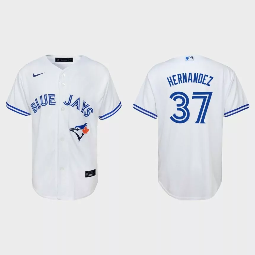 Youth #37 Teoscar Hernandez Toronto Blue Jays White Replica Home Jersey