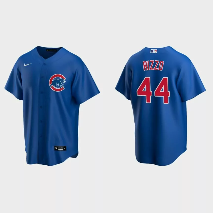 Youth #44 Anthony Rizzo Chicago Cubs Royal Replica Alternate Jersey
