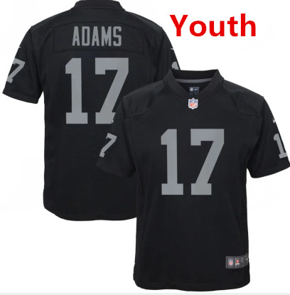 Youth  Las Vegas Raiders #17 Davante Adams Black Vapor Limited Stitched Jersey_副本