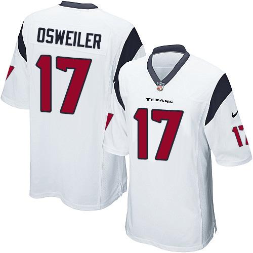 Youth  Nike Texans #17 Brock Osweiler White Stitched NFL Elite Jersey