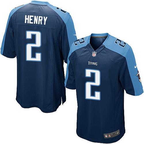Youth  Nike Titans #2 Derrick Henry Navy Blue Alternate Stitched NFL Elite Jersey