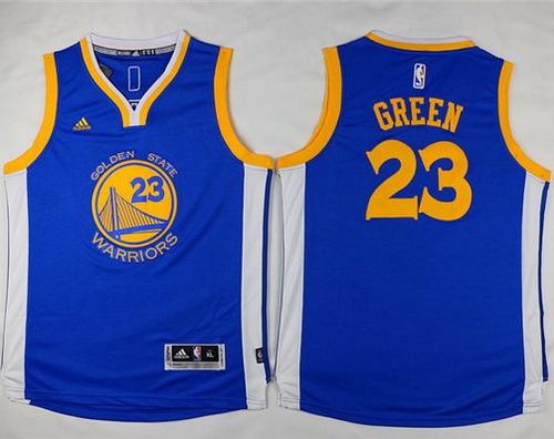 Youth  Warriors #23 Draymond Green Blue Stitched NBA Jersey