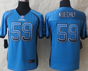 Youth 2014 New Carolina Panthers 59 Kuechly Drift Fashion Blue Elite Jerseys
