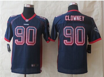 Youth 2014 New Houston Texans 90 Clowney Drift Fashion Blue Elite Jerseys