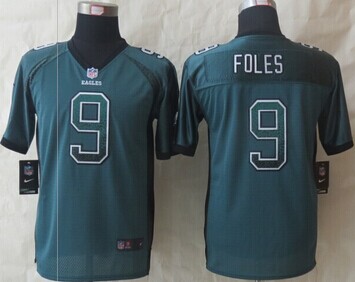 Youth 2014 New Philadelphia Eagles 9 Foles Drift Fashion Green Elite Jerseys