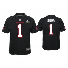 Youth 2021 Tampa Bay Buccaneers #1 Greg Joseph Black Super Bowl LIV Black Game Fashion Jersey