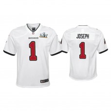 Youth 2021 Tampa Bay Buccaneers #1 Greg Joseph White Super Bowl LIV White Game Jersey