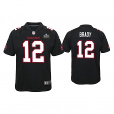 Youth 2021 Tampa Bay Buccaneers #12 Tom Brady Black Super Bowl LIV Black Game Fashion Jersey