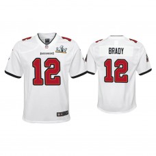 Youth 2021 Tampa Bay Buccaneers #12 Tom Brady White Super Bowl LIV White Game Jersey