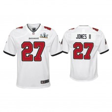 Youth 2021 Tampa Bay Buccaneers #27 Ronald Jones II White Super Bowl LIV White Game Jersey