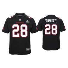 Youth 2021 Tampa Bay Buccaneers #28 Leonard Fournette Black Super Bowl LIV Black Game Fashion Jersey