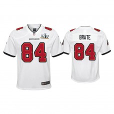 Youth 2021 Tampa Bay Buccaneers #84 Cameron Brate White Super Bowl LIV White Game Jersey