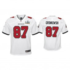Youth 2021 Tampa Bay Buccaneers #87 Rob Gronkowski White Super Bowl LIV White Game Jersey