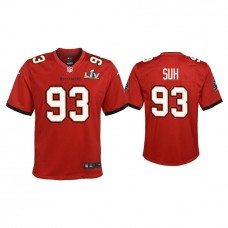 Youth 2021 Tampa Bay Buccaneers #93 Ndamukong Suh Red Super Bowl LIV Red Game Jersey