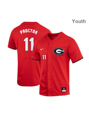 Youth's #11 Will Proctor Georgia Bulldogs Stitched Nike Red Alumni Baseball Player Jersey