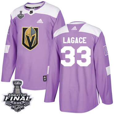 Youth Adidas Golden Knights #33 Maxime Lagace Purple Authentic Fights Cancer 2018 Stanley Cup Final Stitched Youth NHL Jersey