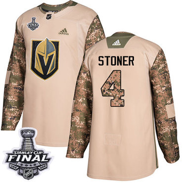 Youth Adidas Golden Knights #4 Clayton Stoner Camo Authentic 2017 Veterans Day 2018 Stanley Cup Final Stitched Youth NHL Jersey
