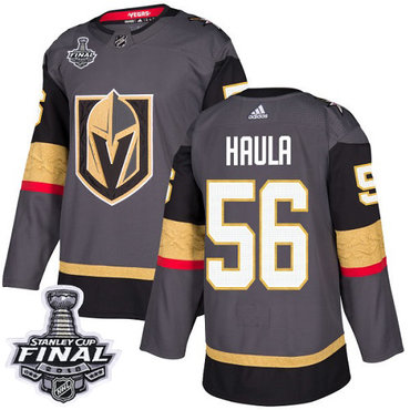 Youth Adidas Golden Knights #56 Erik Haula Grey Home Authentic 2018 Stanley Cup Final Stitched Youth NHL Jersey