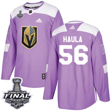 Youth Adidas Golden Knights #56 Erik Haula Purple Authentic Fights Cancer 2018 Stanley Cup Final Stitched Youth NHL Jersey