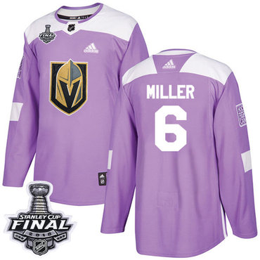 Youth Adidas Golden Knights #6 Colin Miller Purple Authentic Fights Cancer 2018 Stanley Cup Final Stitched Youth NHL Jersey