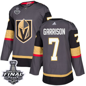 Youth Adidas Golden Knights #7 Jason Garrison Grey Home Authentic 2018 Stanley Cup Final Stitched Youth NHL Jersey