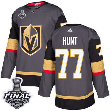 Youth Adidas Golden Knights #77 Brad Hunt Grey Home Authentic 2018 Stanley Cup Final Stitched Youth NHL Jersey
