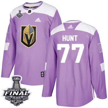 Youth Adidas Golden Knights #77 Brad Hunt Purple Authentic Fights Cancer 2018 Stanley Cup Final Stitched Youth NHL Jersey