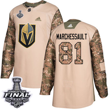 Youth Adidas Golden Knights #81 Jonathan Marchessault Camo Authentic 2017 Veterans Day 2018 Stanley Cup Final Stitched Youth NHL Jersey