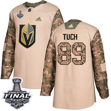 Youth Adidas Golden Knights #89 Alex Tuch Camo Authentic 2017 Veterans Day 2018 Stanley Cup Final Stitched Youth NHL Jersey