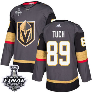 Youth Adidas Golden Knights #89 Alex Tuch Grey Home Authentic 2018 Stanley Cup Final Stitched Youth NHL Jersey