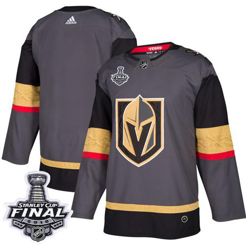 Youth Adidas Golden Knights Blank Grey Home Authentic 2018 Stanley Cup Final Stitched Youth NHL Jersey