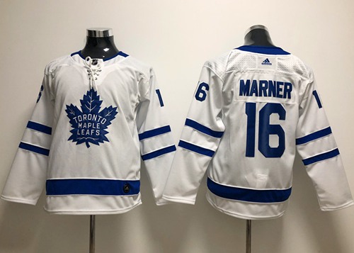 Youth Adidas Maple Leafs #16 Mitchell Marner White Road Authentic Stitched Youth NHL Jersey
