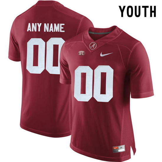 Youth Alabama Crimson Tide Customize College Football Limited Jersey - Crimson
