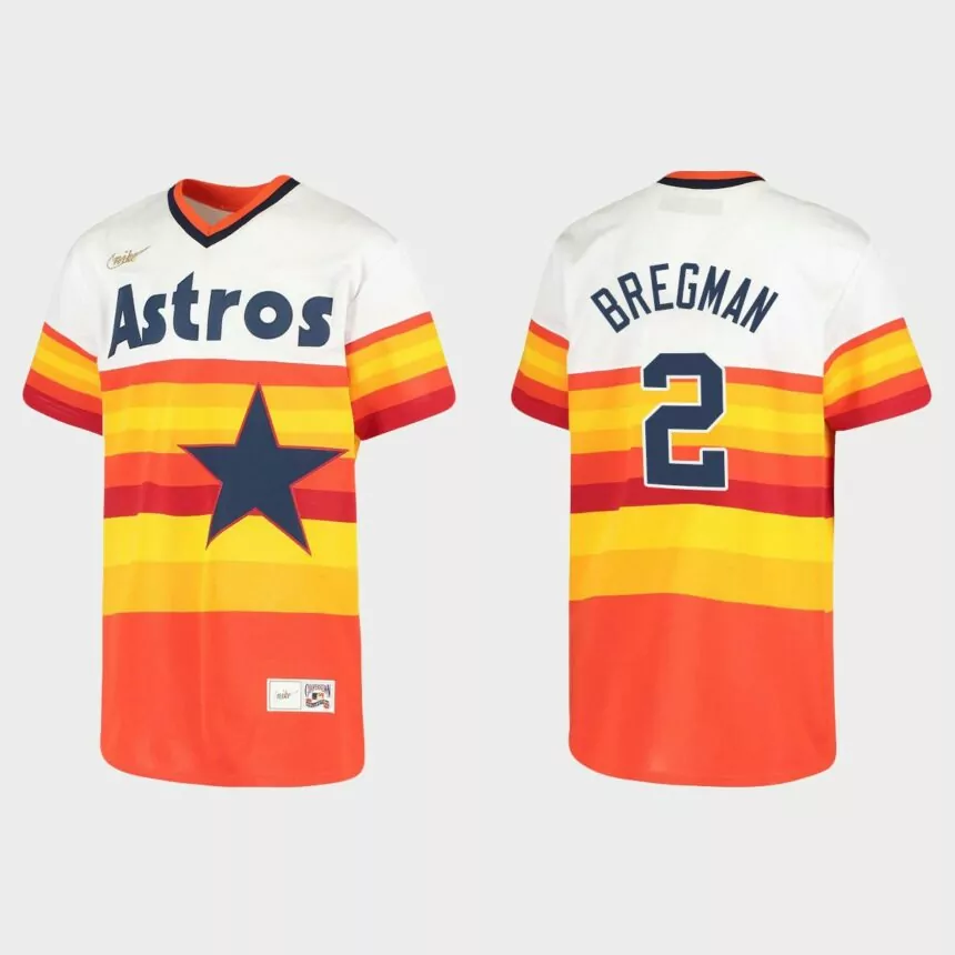 Youth Alex Bregman #2 Houston Astros Home Cooperstown Collection Jersey – White