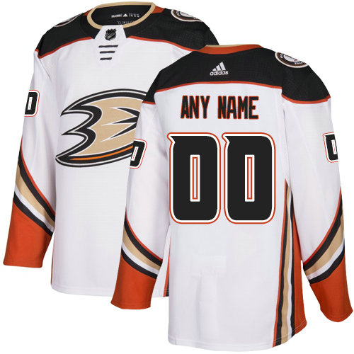 Youth Anaheim Ducks Custom Adidas Away White Jersey Stitched