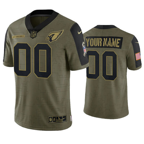 Youth Arizona Cardinals Custom Nike Olive 2021 Salute To Service Jersey