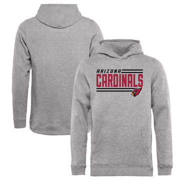 Youth Arizona Cardinals NFL Pro Line By Fanatics Branded Ash Iconic Collection On Side Stripe Pullover Hoodie