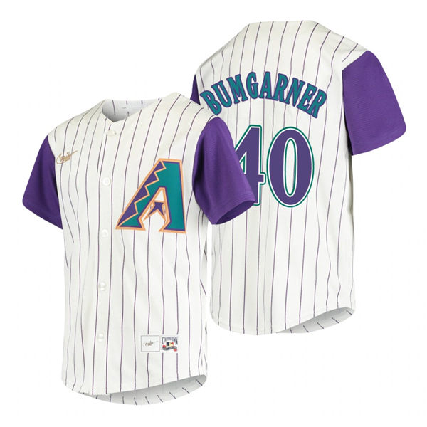 Youth Arizona Diamondbacks #40 Madison Bumgarner Nike Cream Cooperstown Collection Jersey